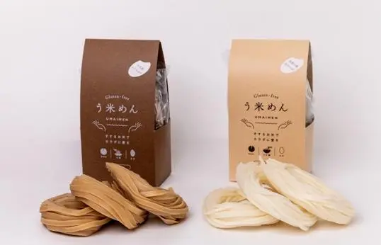 Brown-rice and white-rice UMAIMEN retail packs